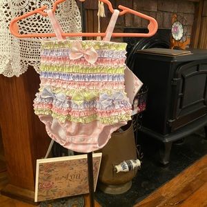 NWT Biscotti Collection “Kate Mack Baby Biscotti Infant Girls Sunsuit sz Newborn